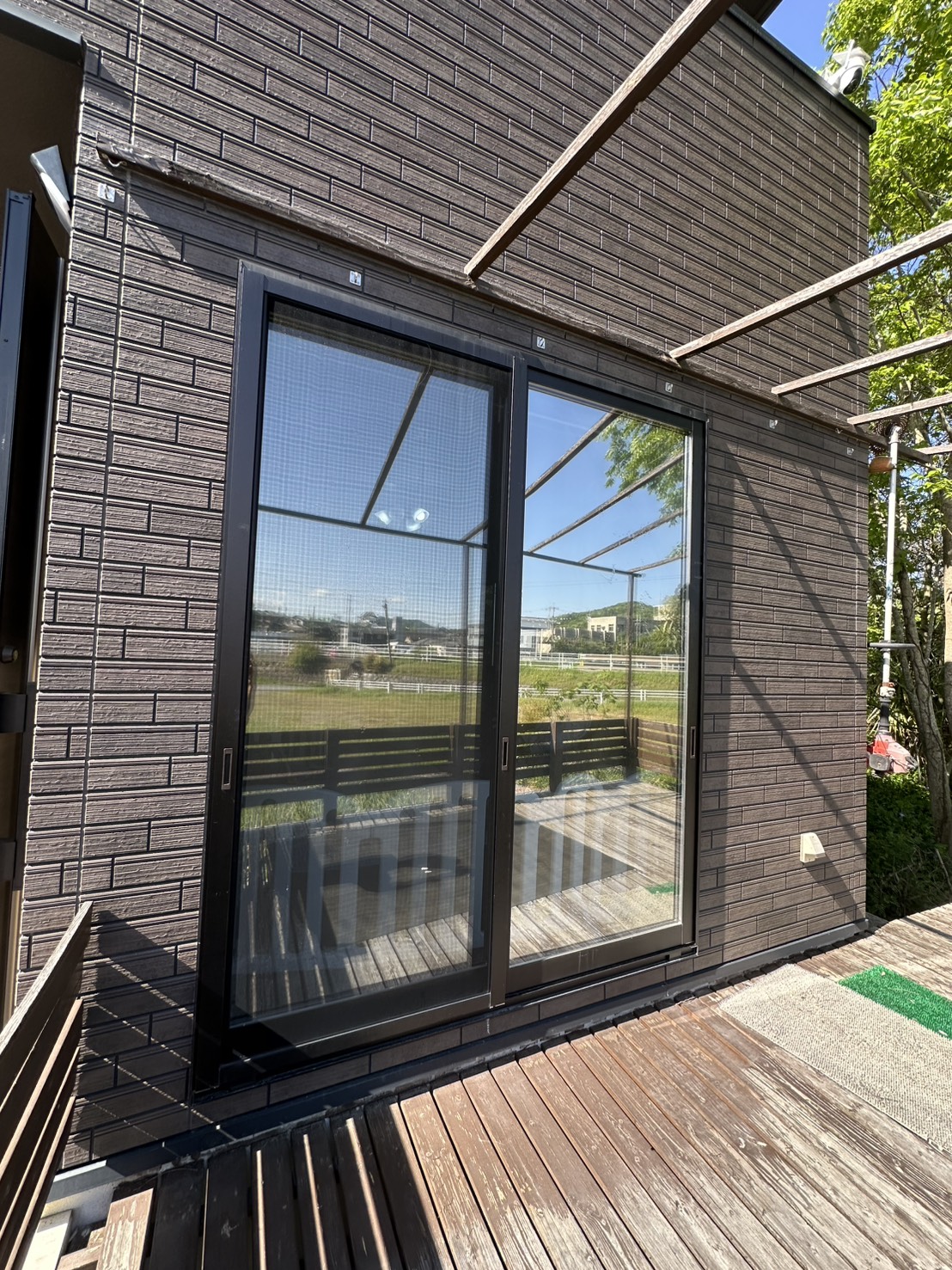 ミラー遮熱フィルムの施工実施写真